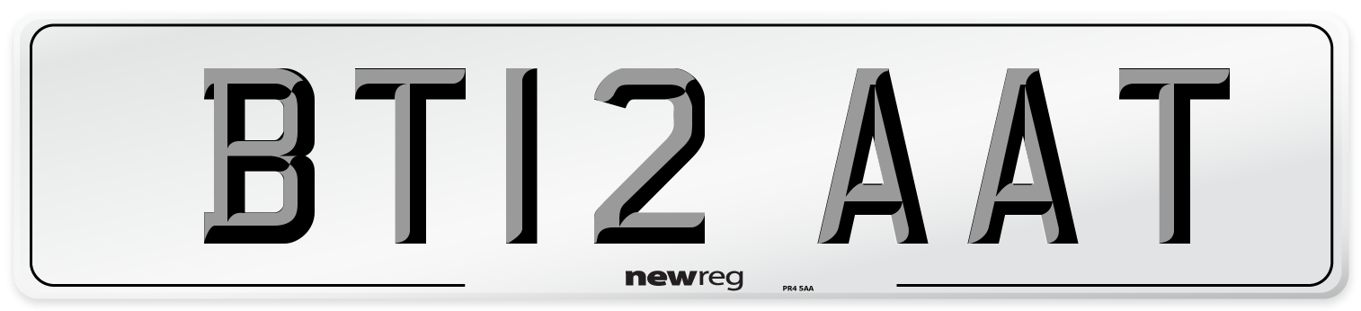 BT12 AAT Number Plate from New Reg